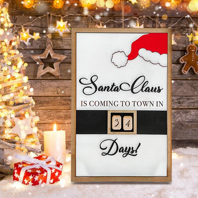 woobles 3 Pcs Christmas Countdown Calendar,Christmas Wooden Advent Calendar | Christmas Wooden Advent Calendars, Reusable Countdown Decorations For Home - Image 3